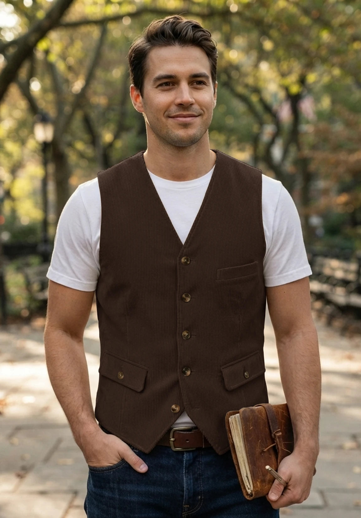 Men's brown vest