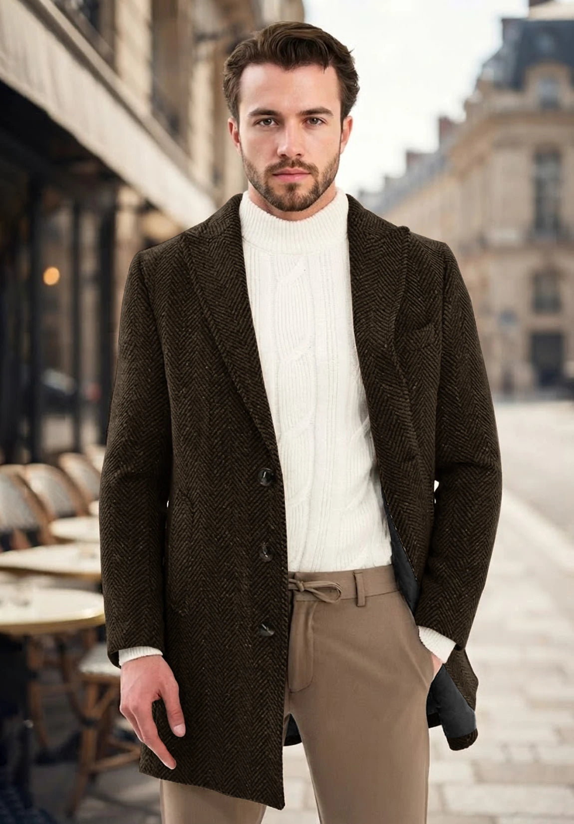Men's brown herringbone jacket