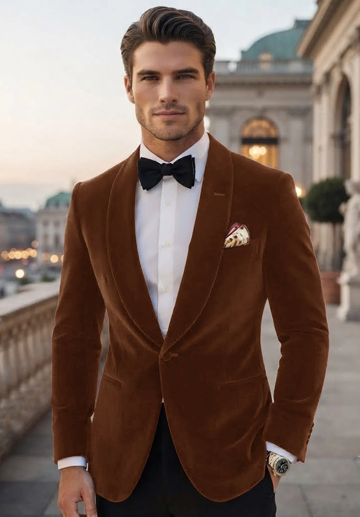 Men's khaki velvet jacket