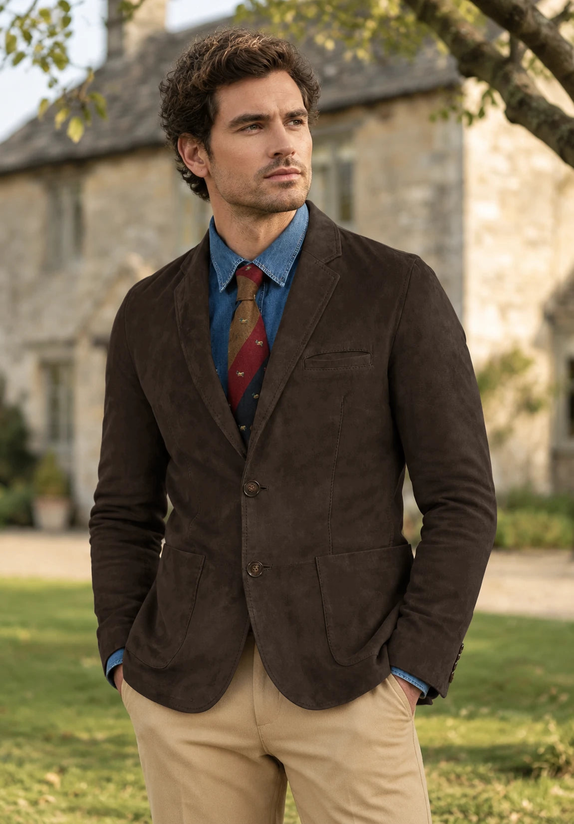 Men's brown suede jacket