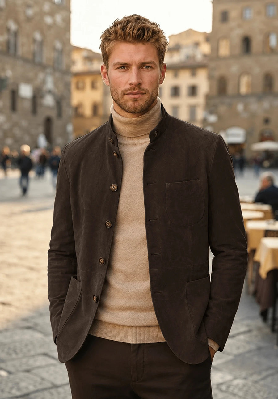 Men's brown suede jacket
