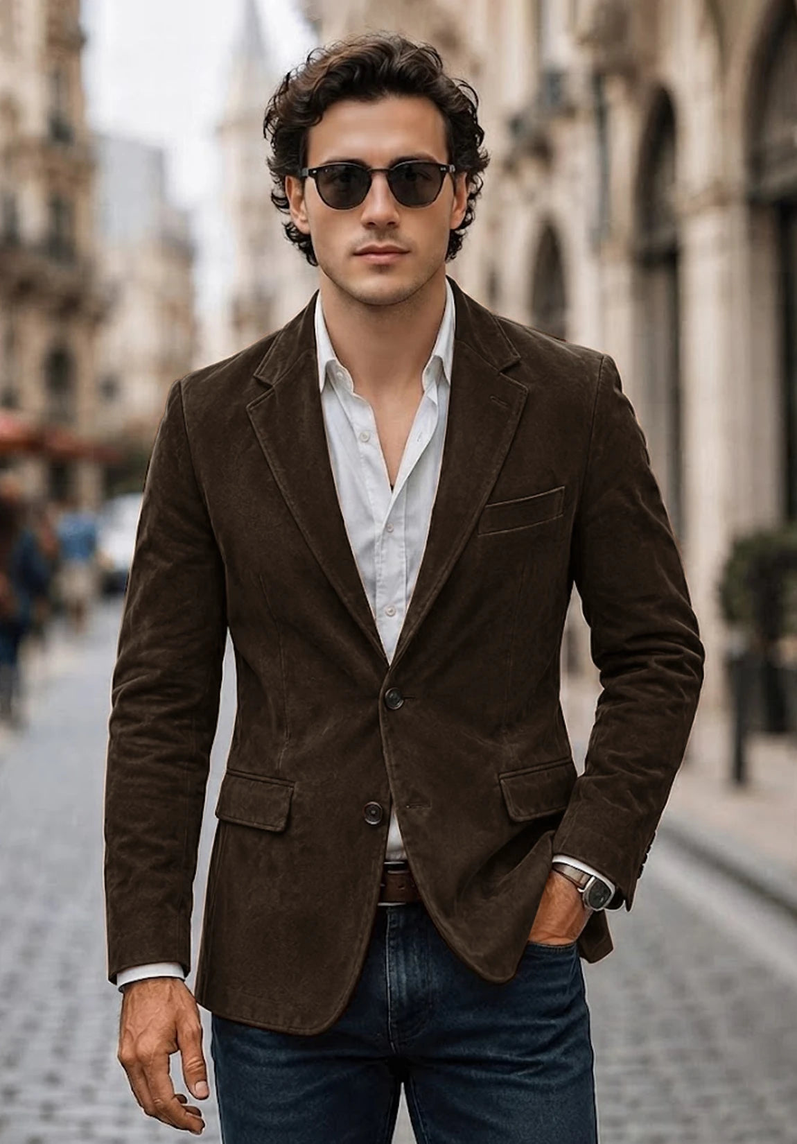 Men's brown suede jacket