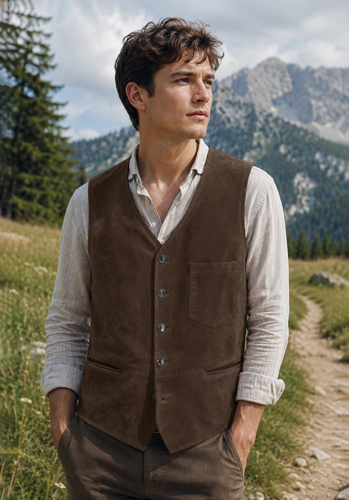 Men's brown vest