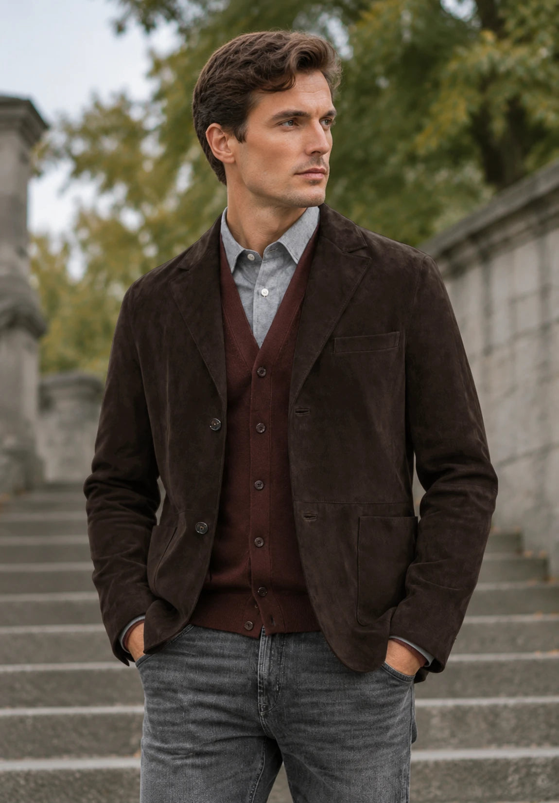 Men's brown suede jacket