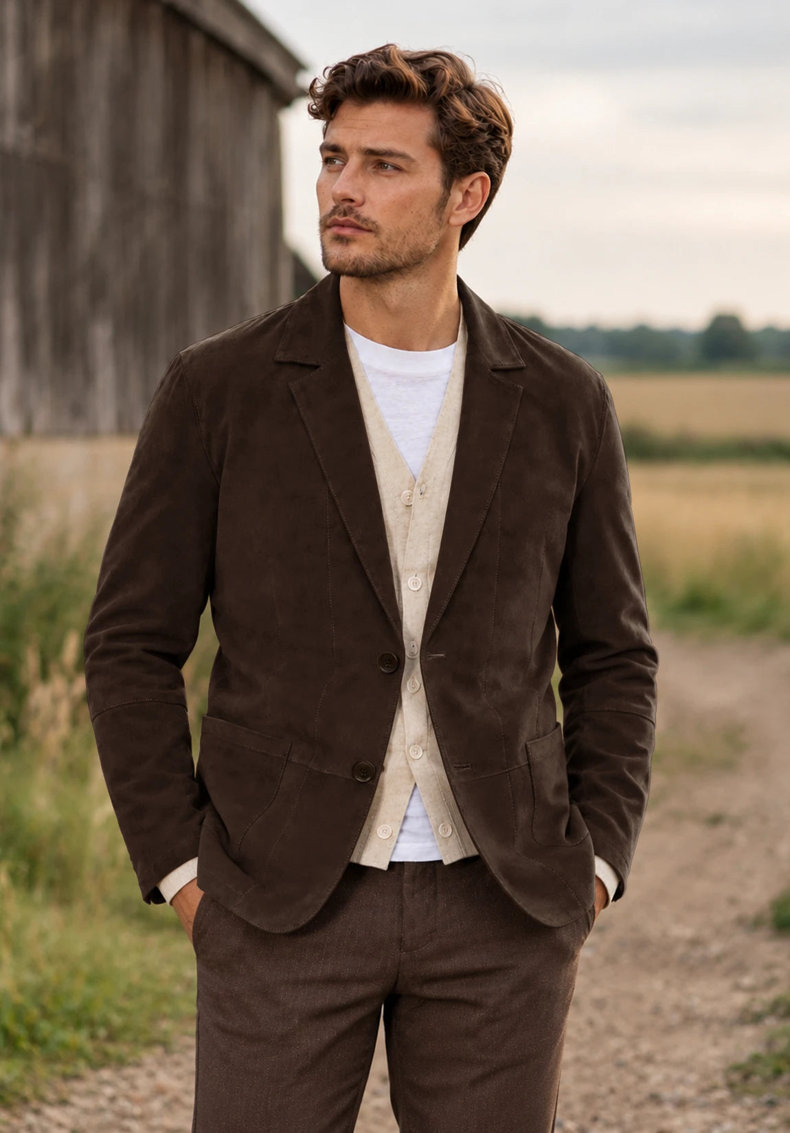 Men's brown suede jacket