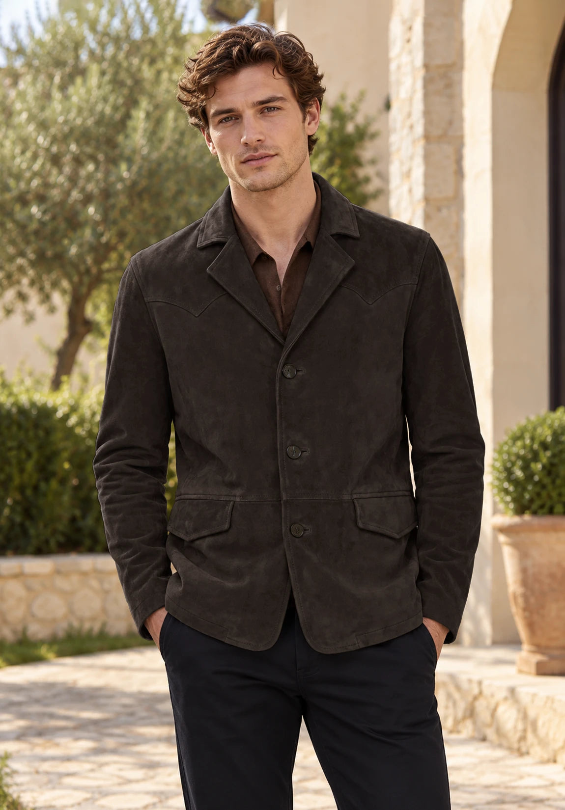 Men's brown suede jacket