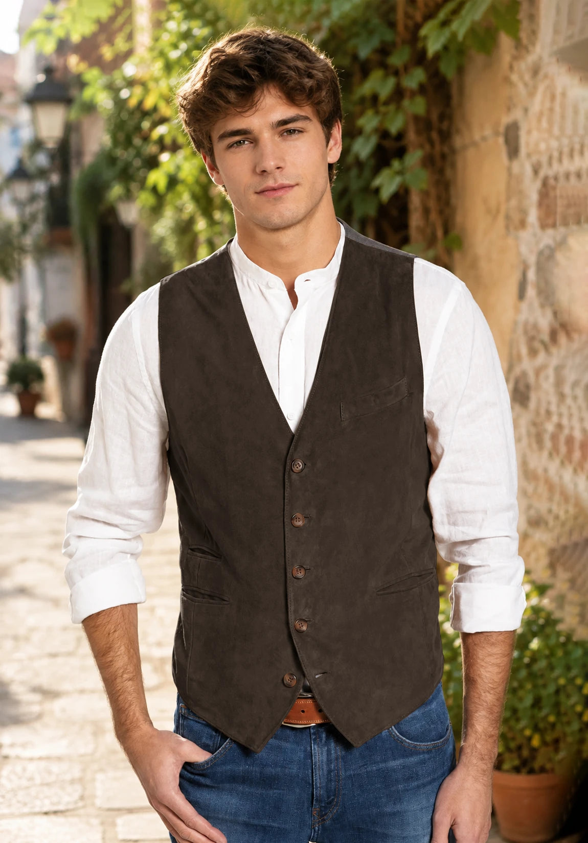 Men's brown vest