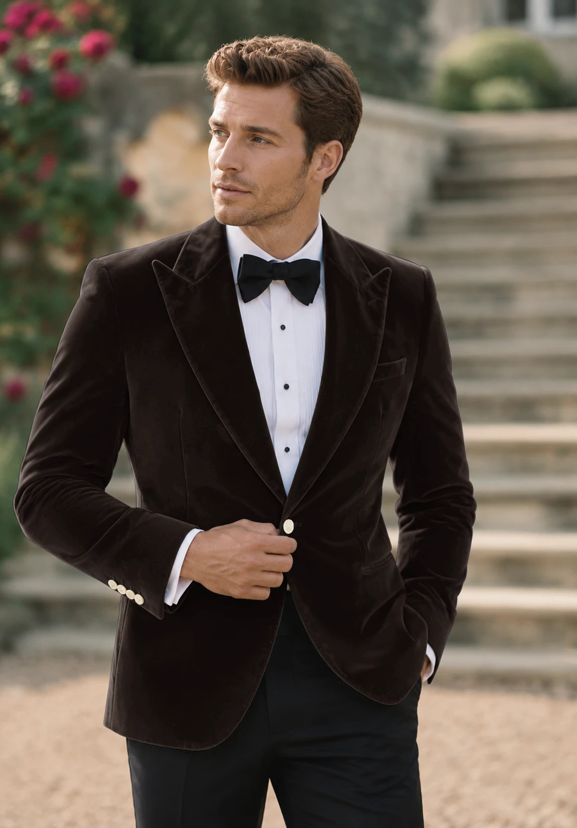 Men's brown velvet jacket