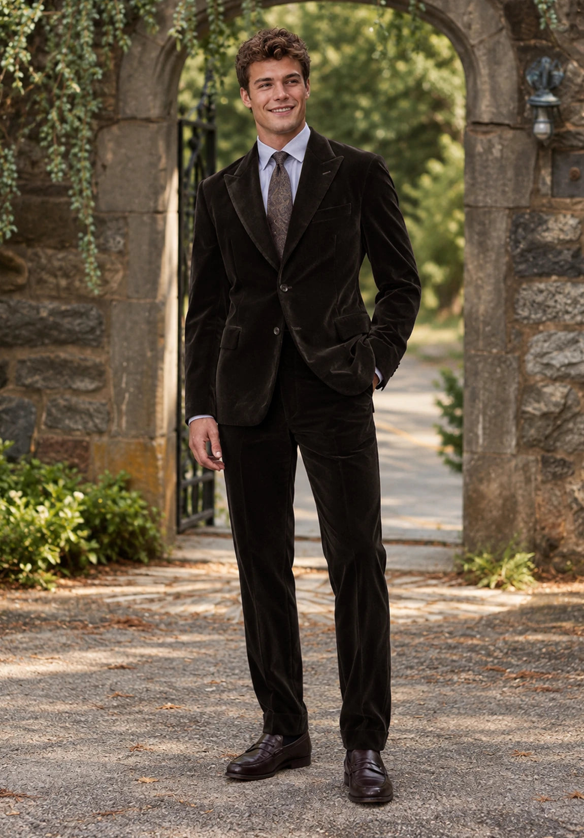 Men Brown Suit