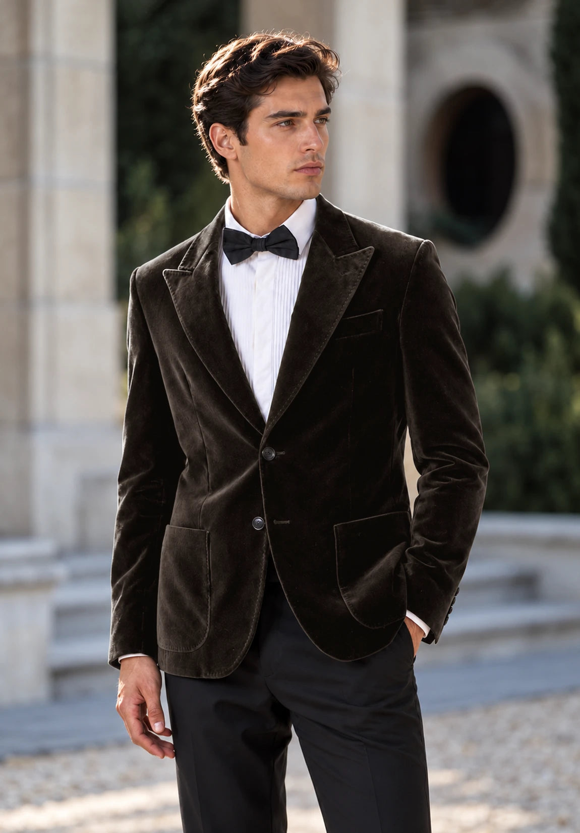 Men's brown velvet jacket