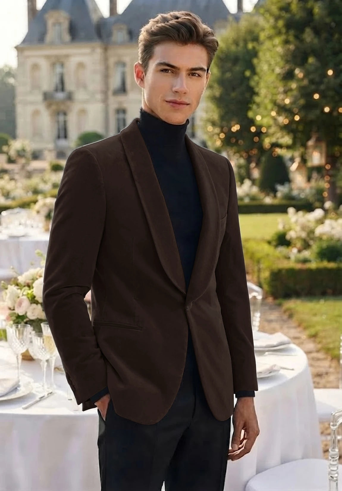 Men's brown velvet jacket