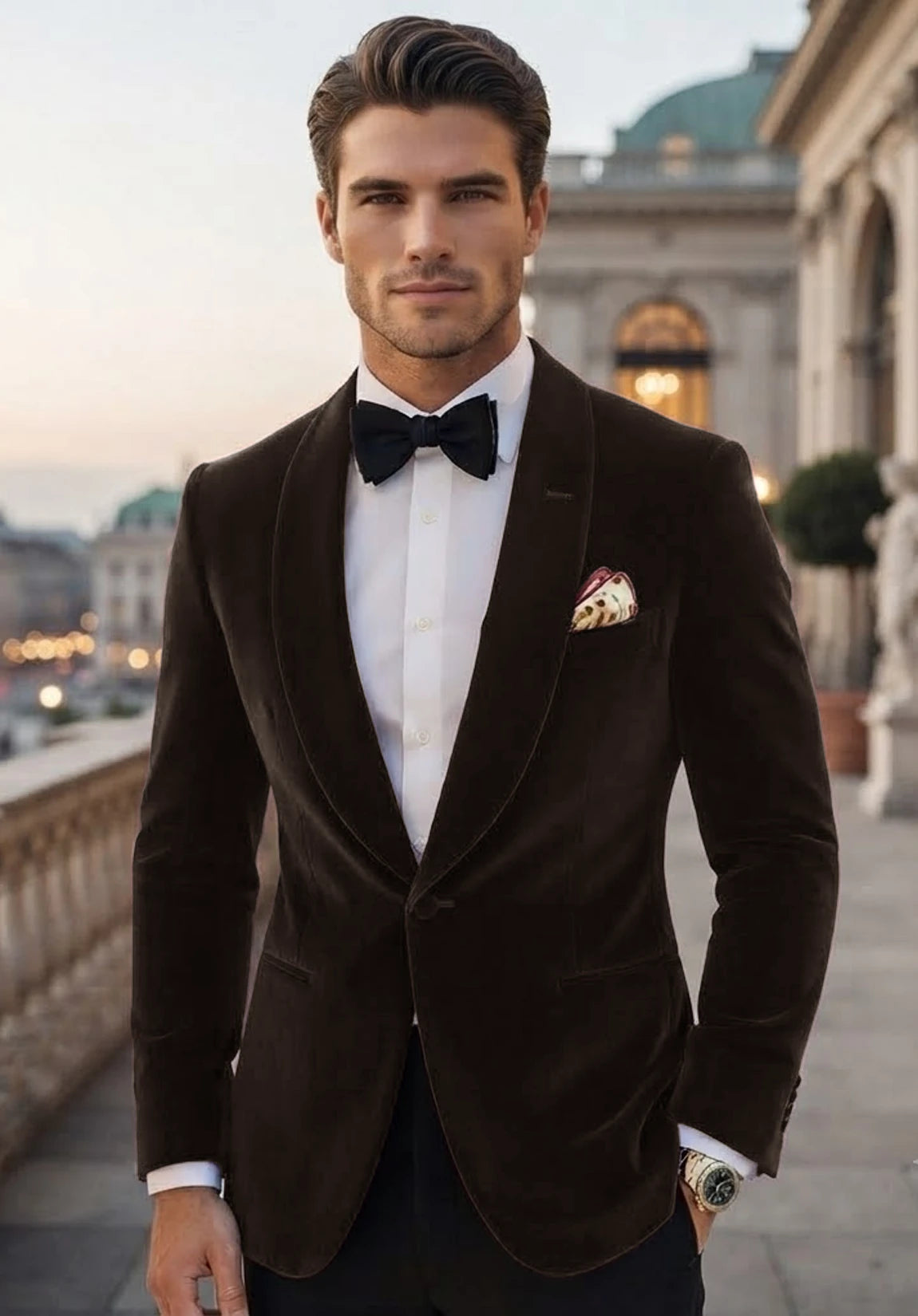 Men's brown velvet jacket