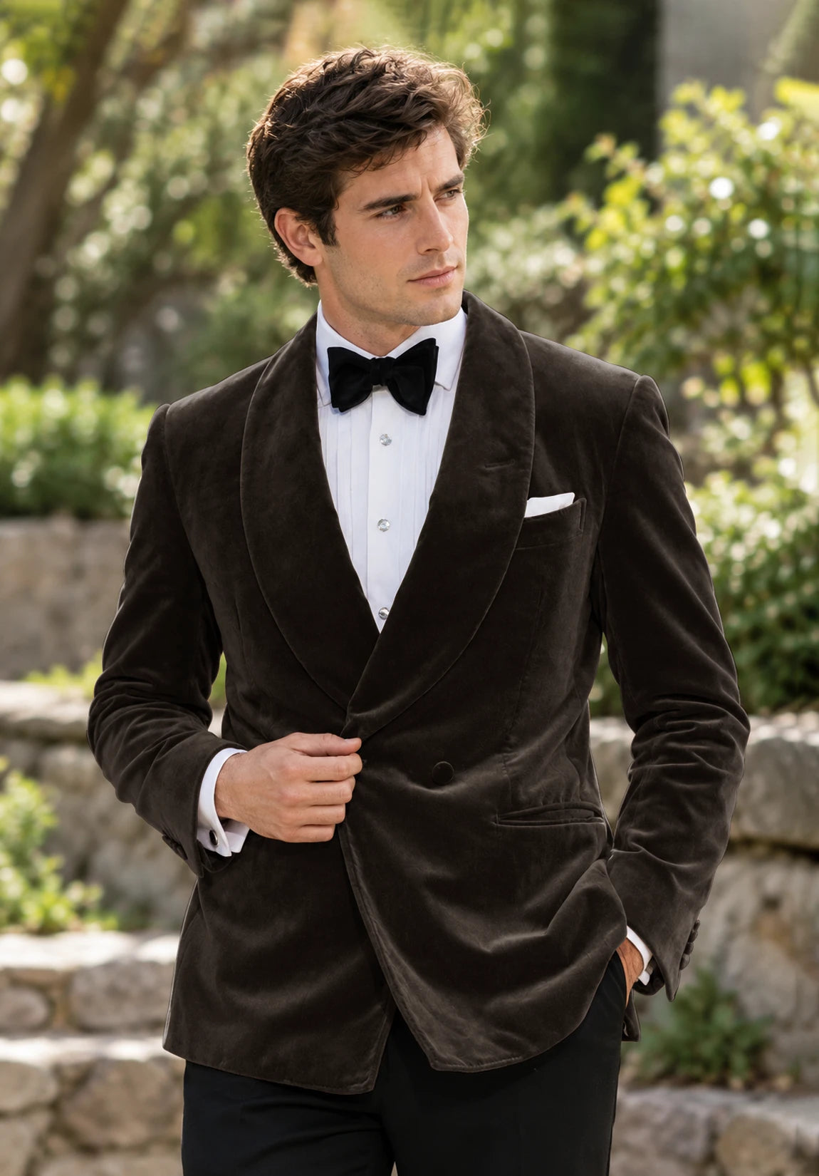 Men's brown velvet jacket