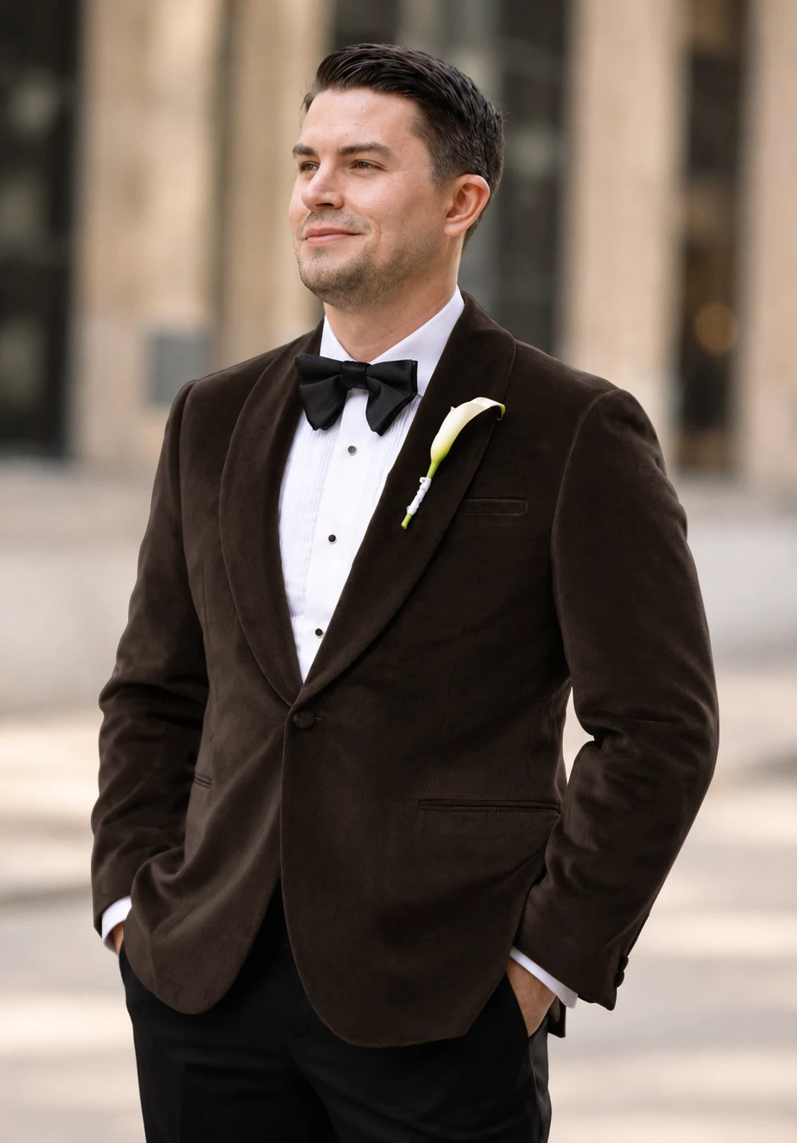 Men's brown velvet jacket