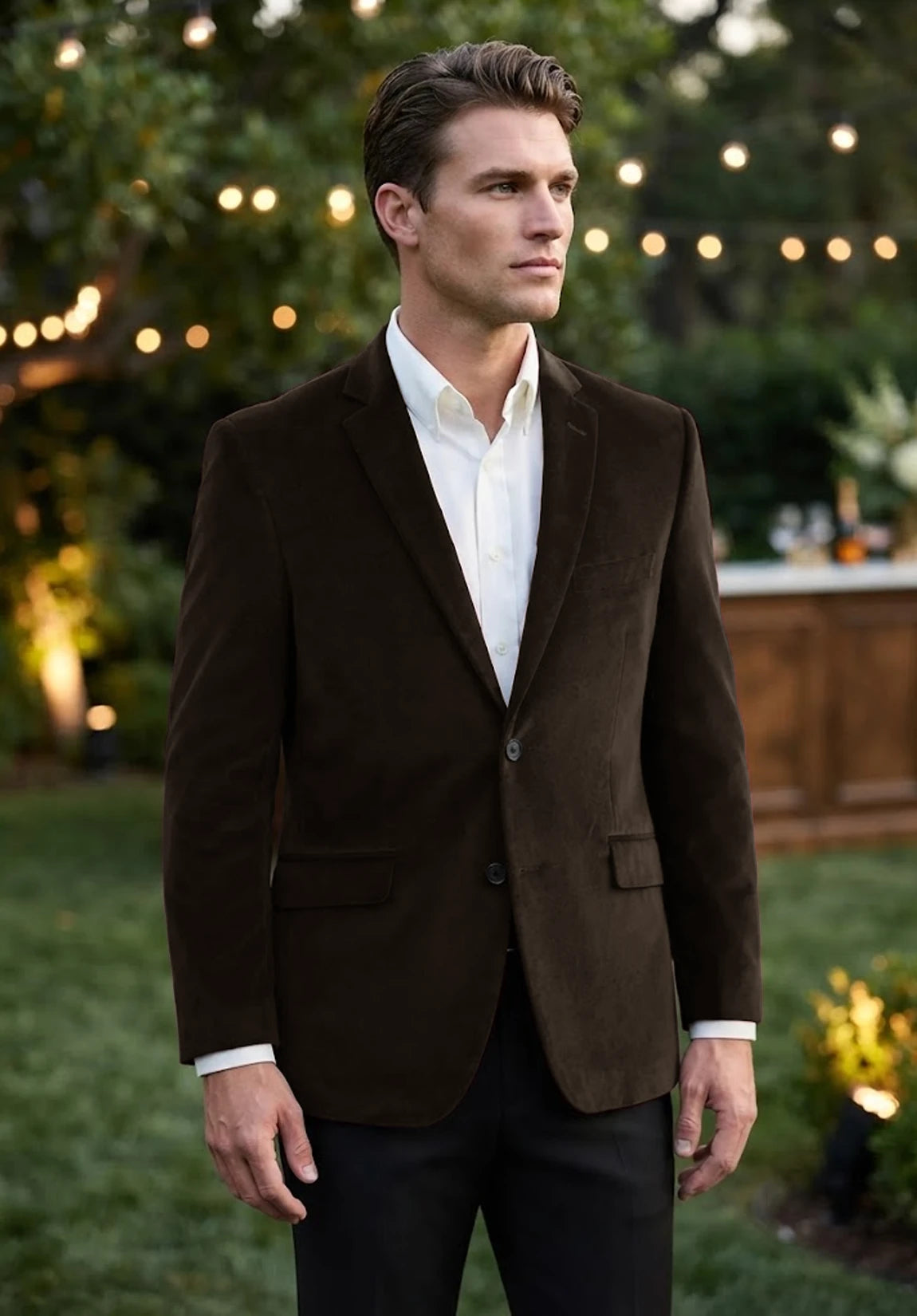 Men's brown velvet jacket