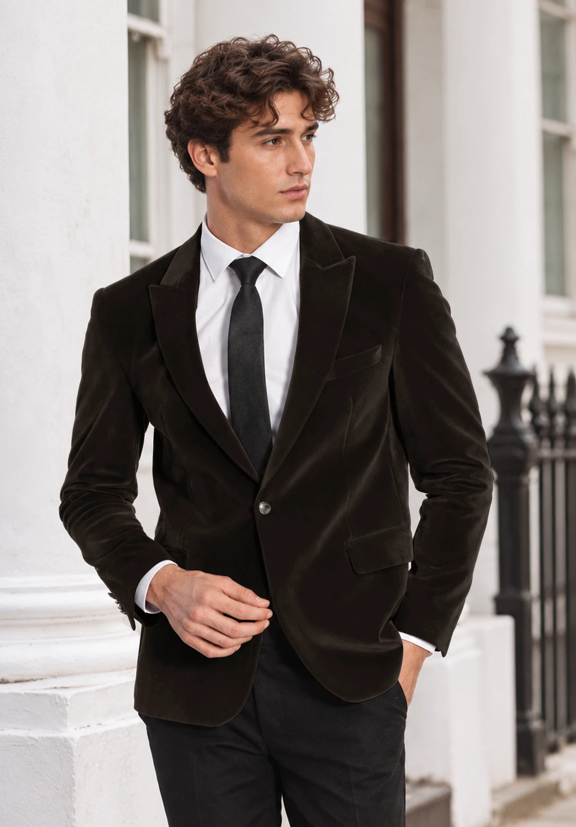 Men's brown velvet jacket