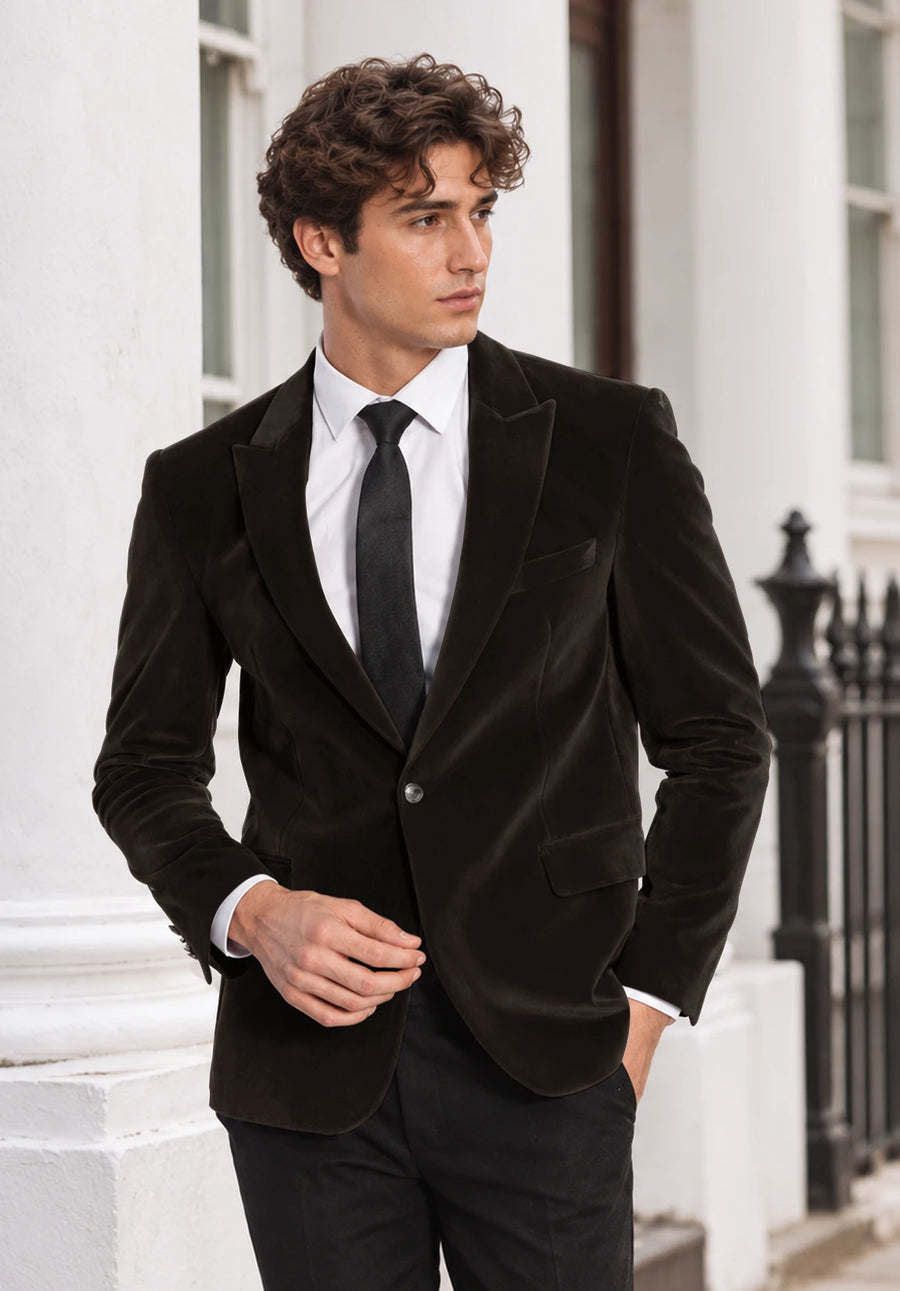 Men's brown velvet jacket