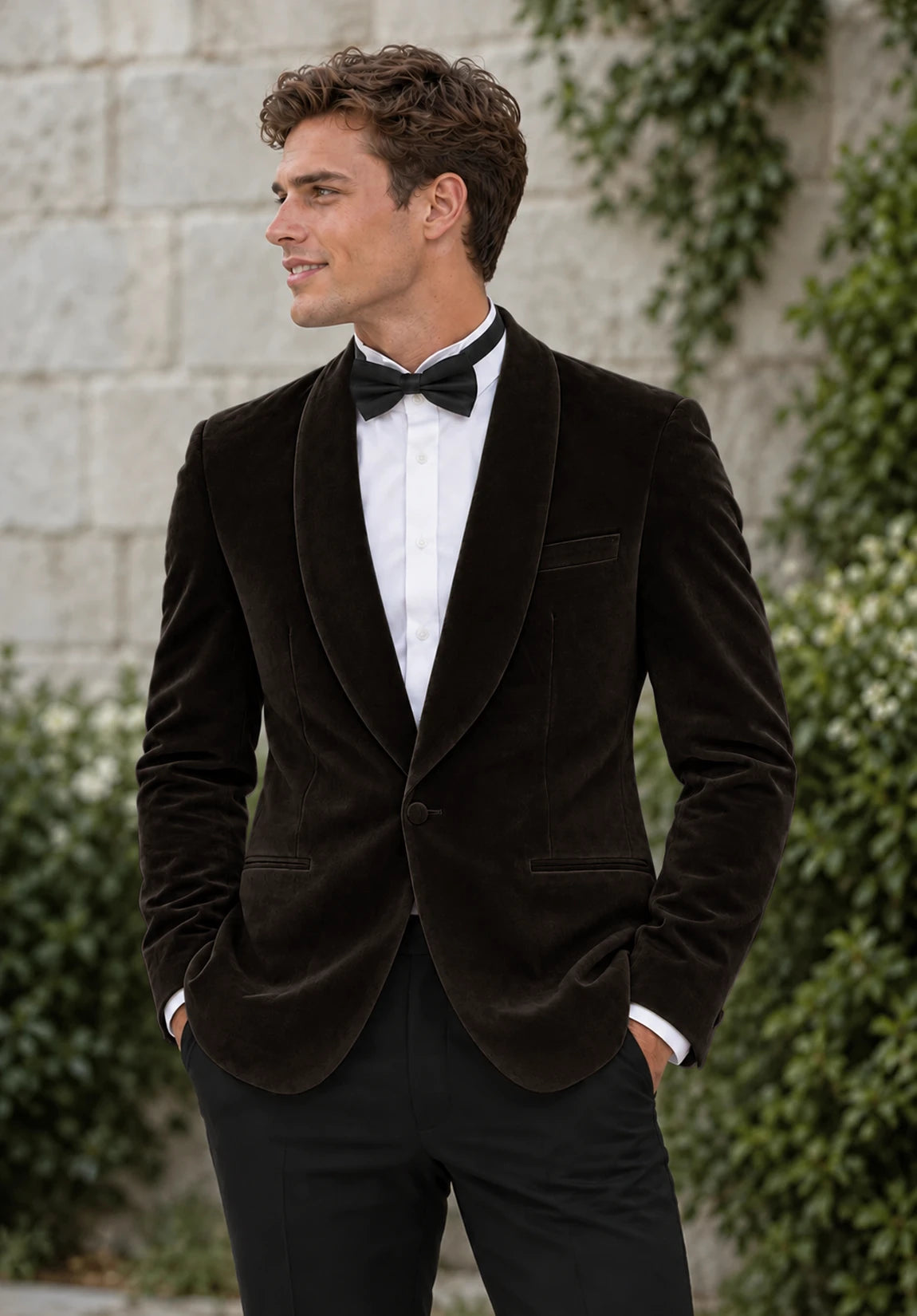 Men's brown velvet jacket