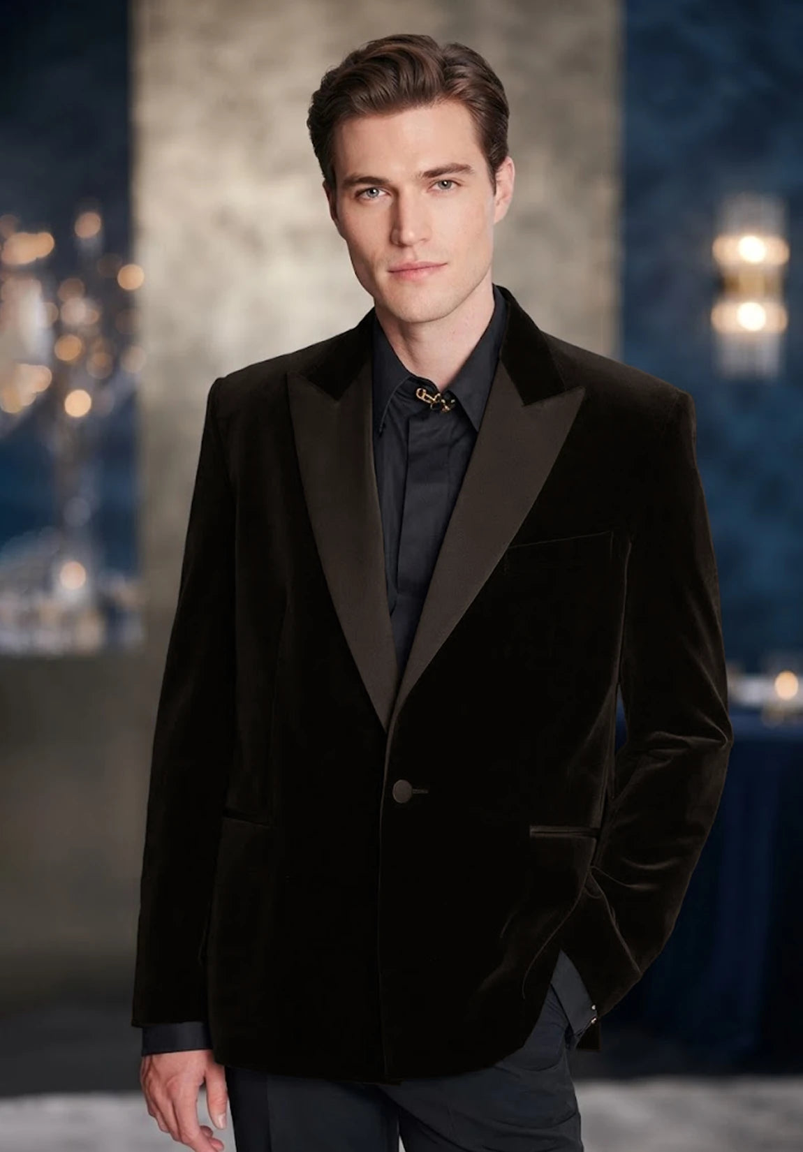 Men's brown velvet jacket