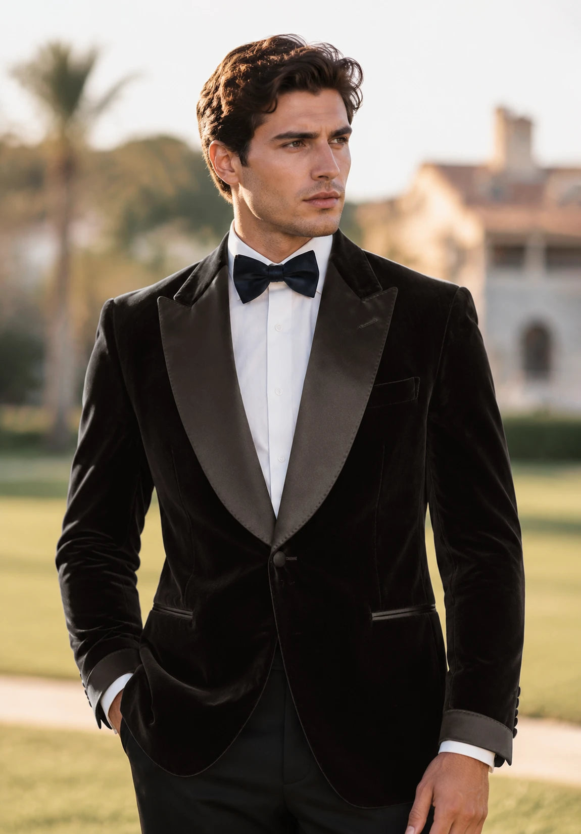 Men's brown velvet jacket