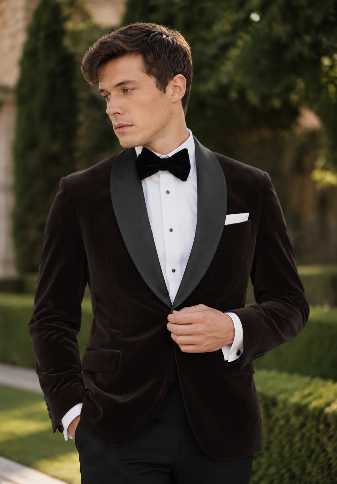 Men's brown velvet jacket