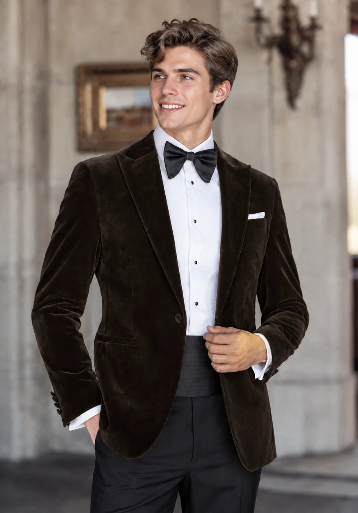 Men's brown velvet jacket