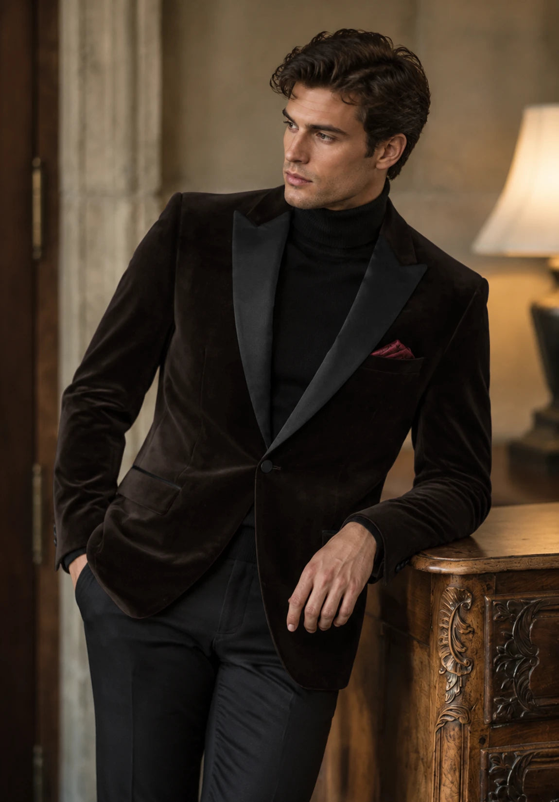 Men's brown velvet jacket