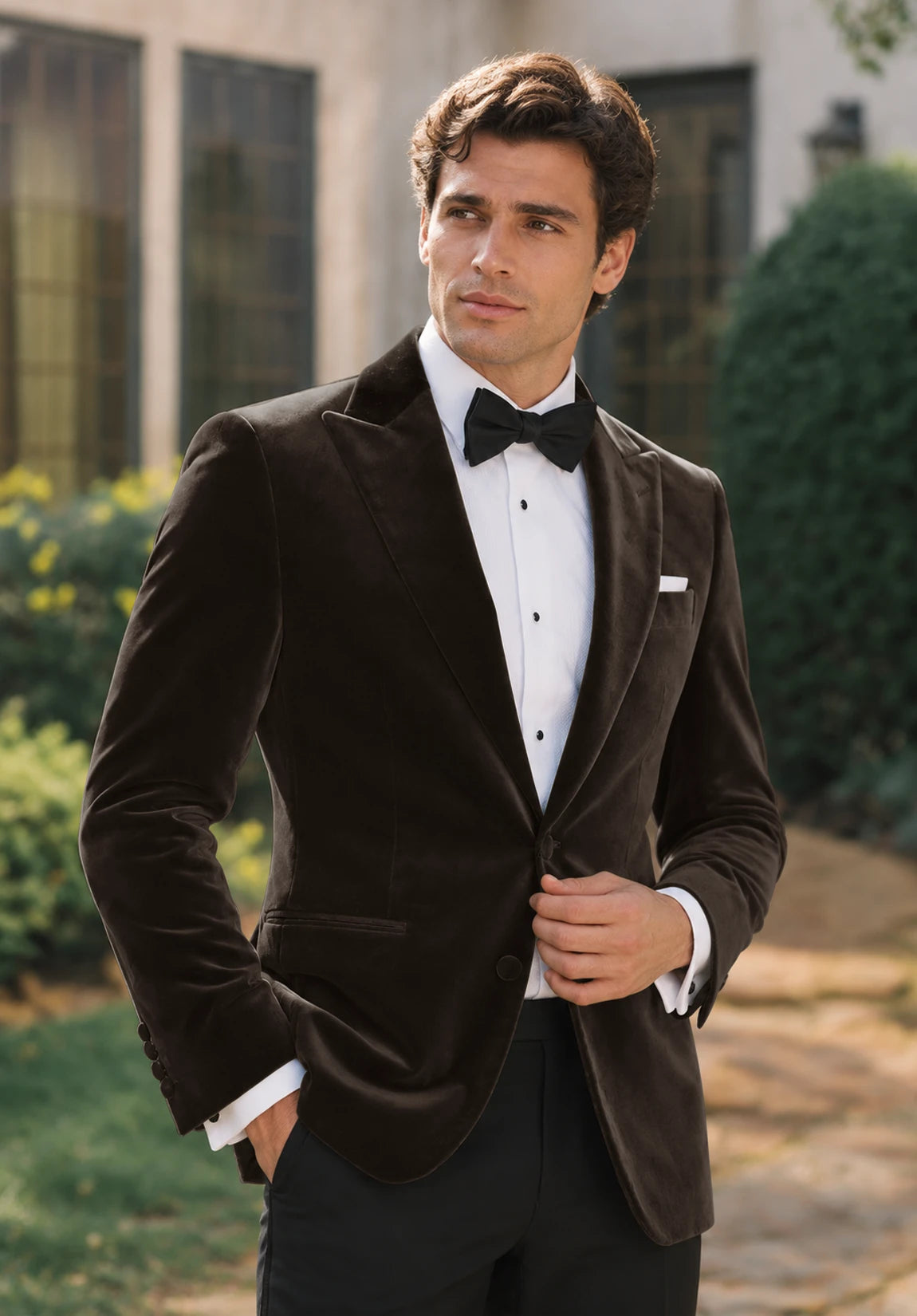 Men's brown velvet jacket
