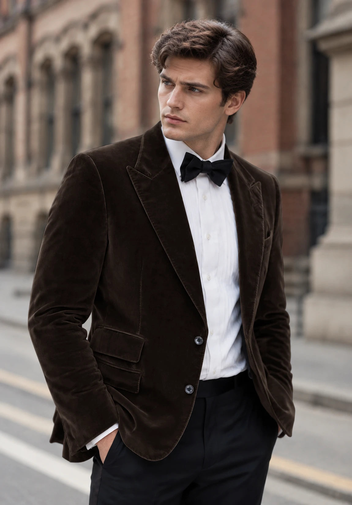 Men's brown velvet jacket