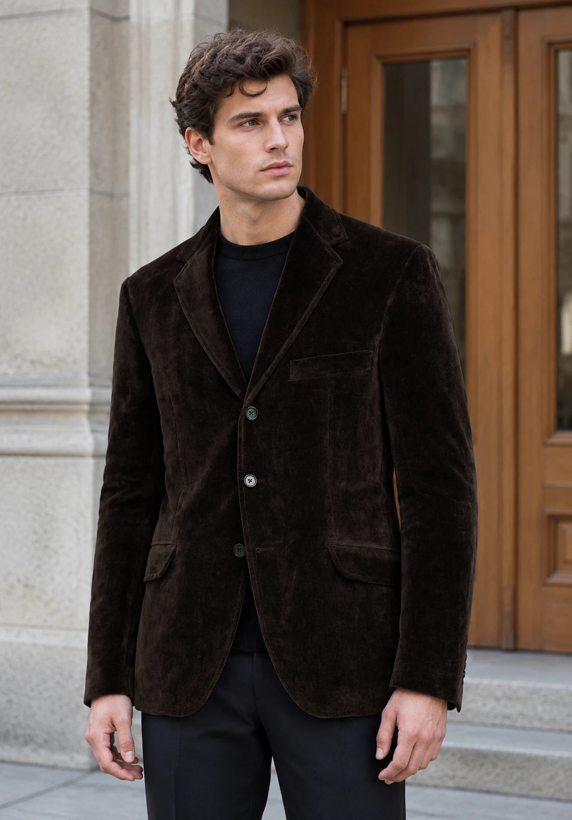 Men's brown velvet jacket