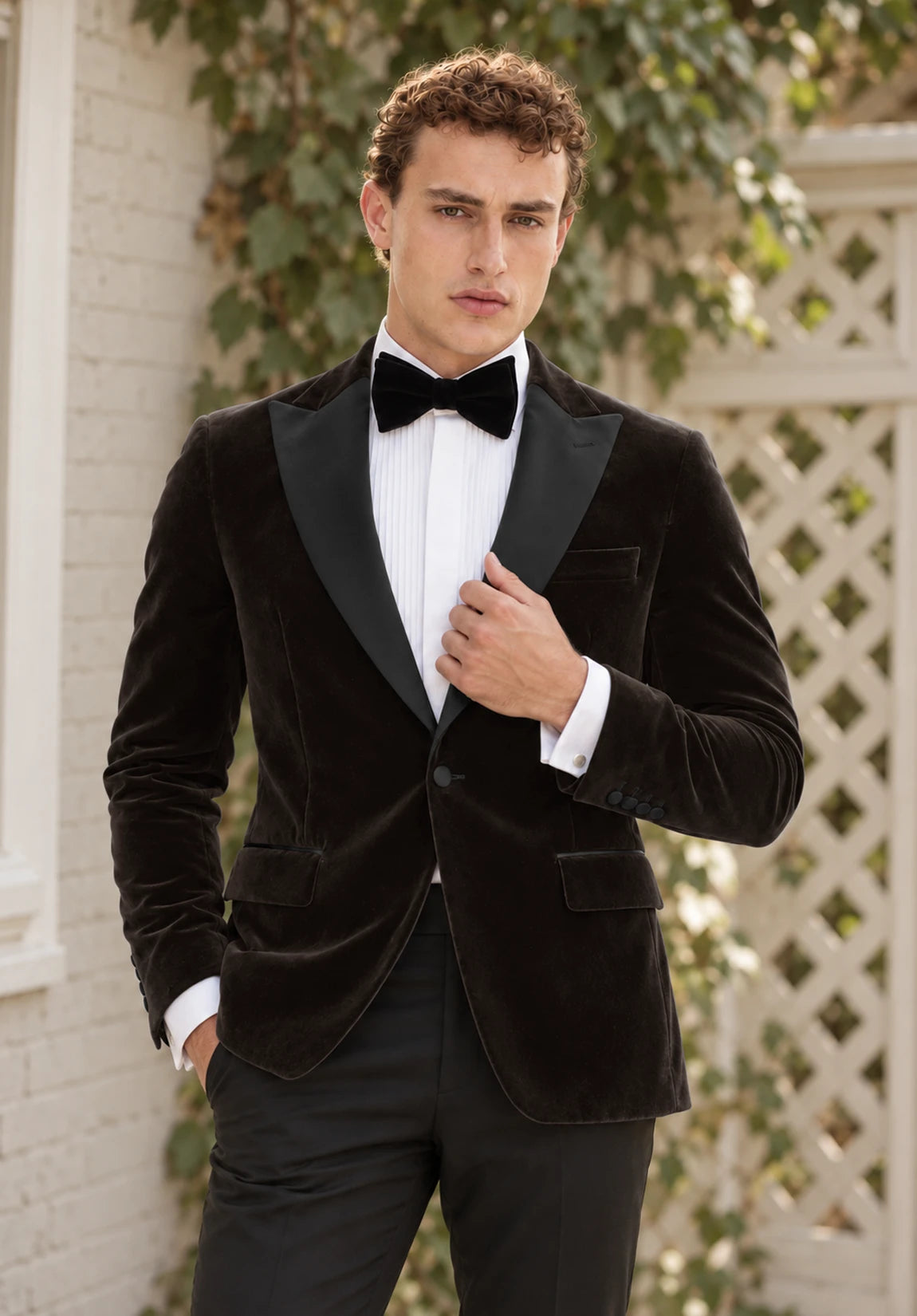 Men's brown velvet jacket