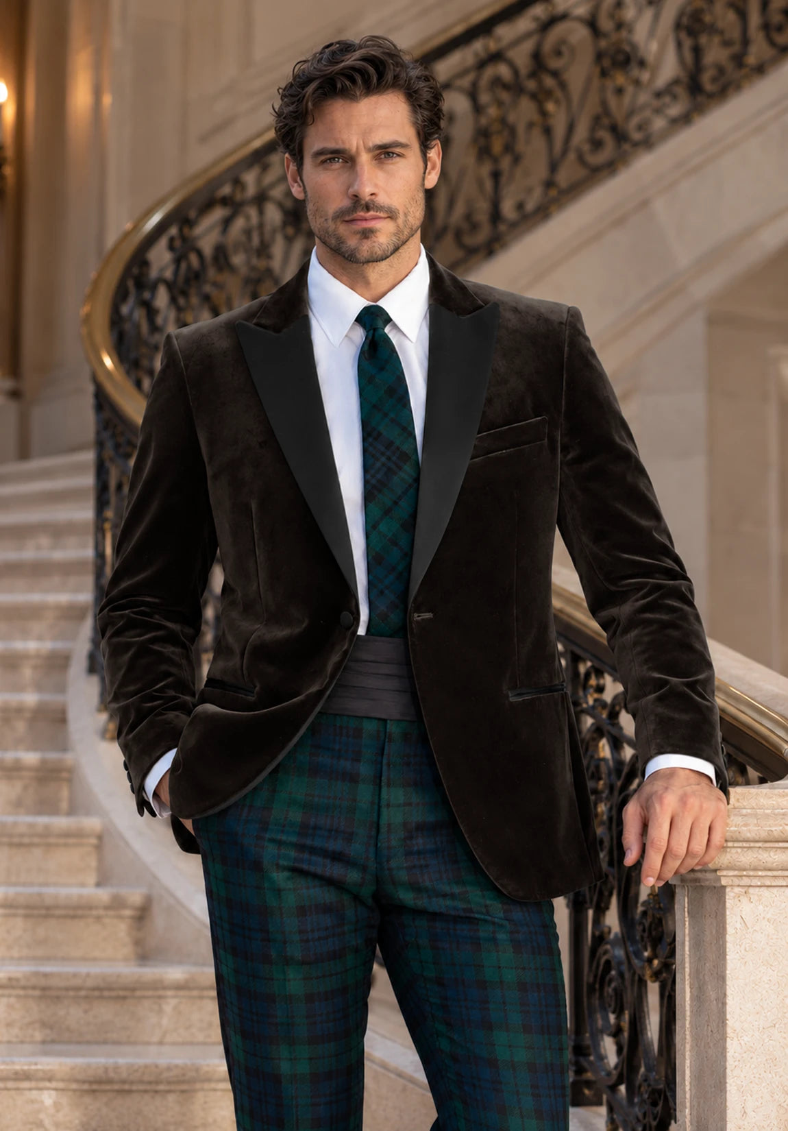 Men's brown velvet jacket