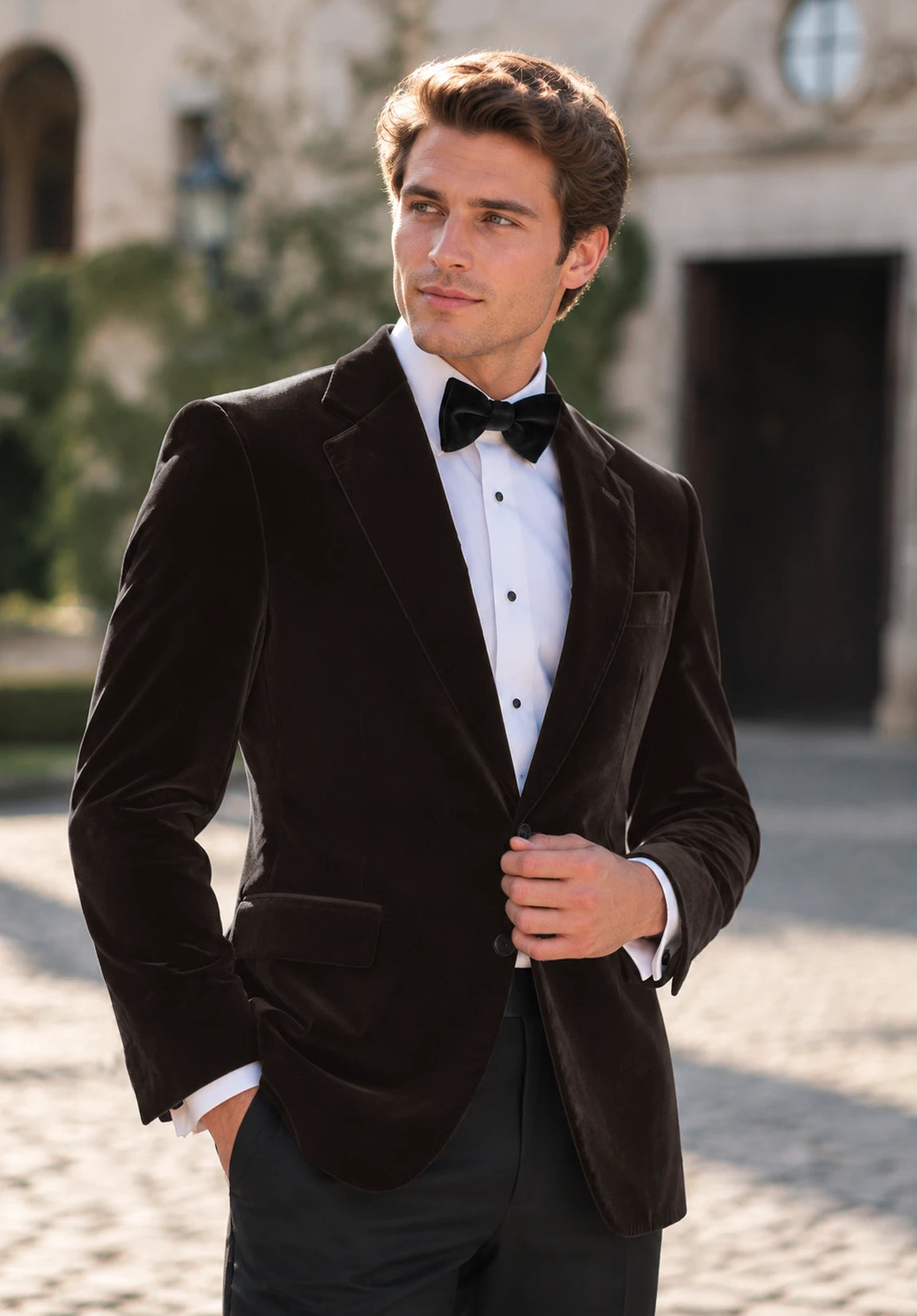 Men's brown velvet jacket