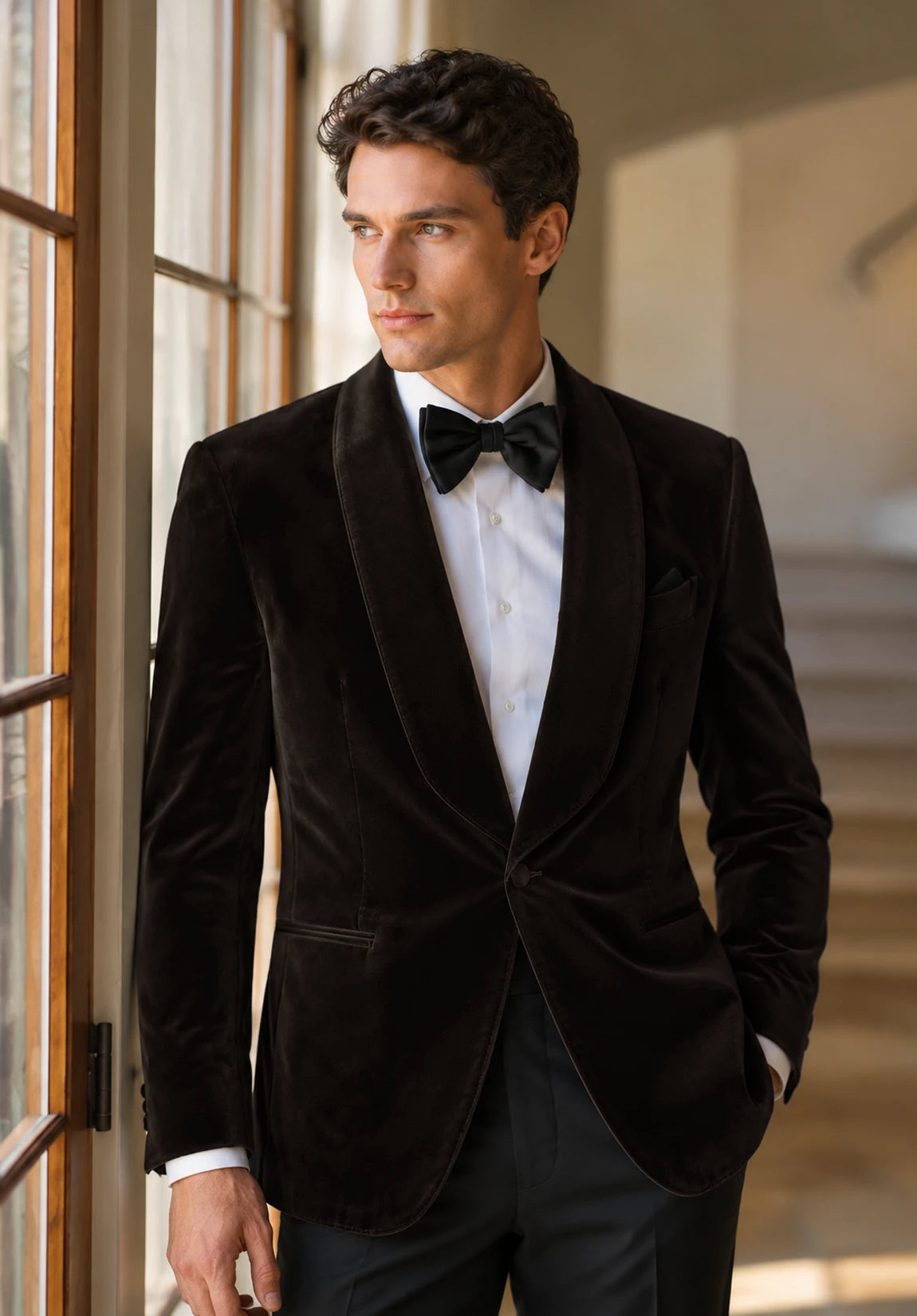 Men's brown velvet jacket