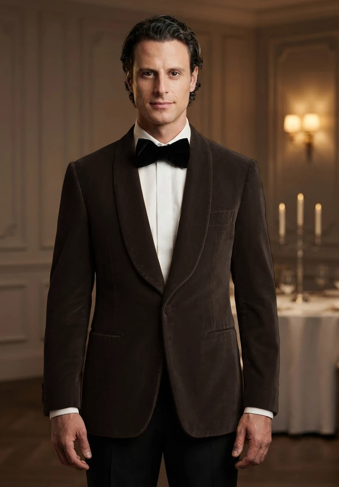 Men's brown velvet jacket