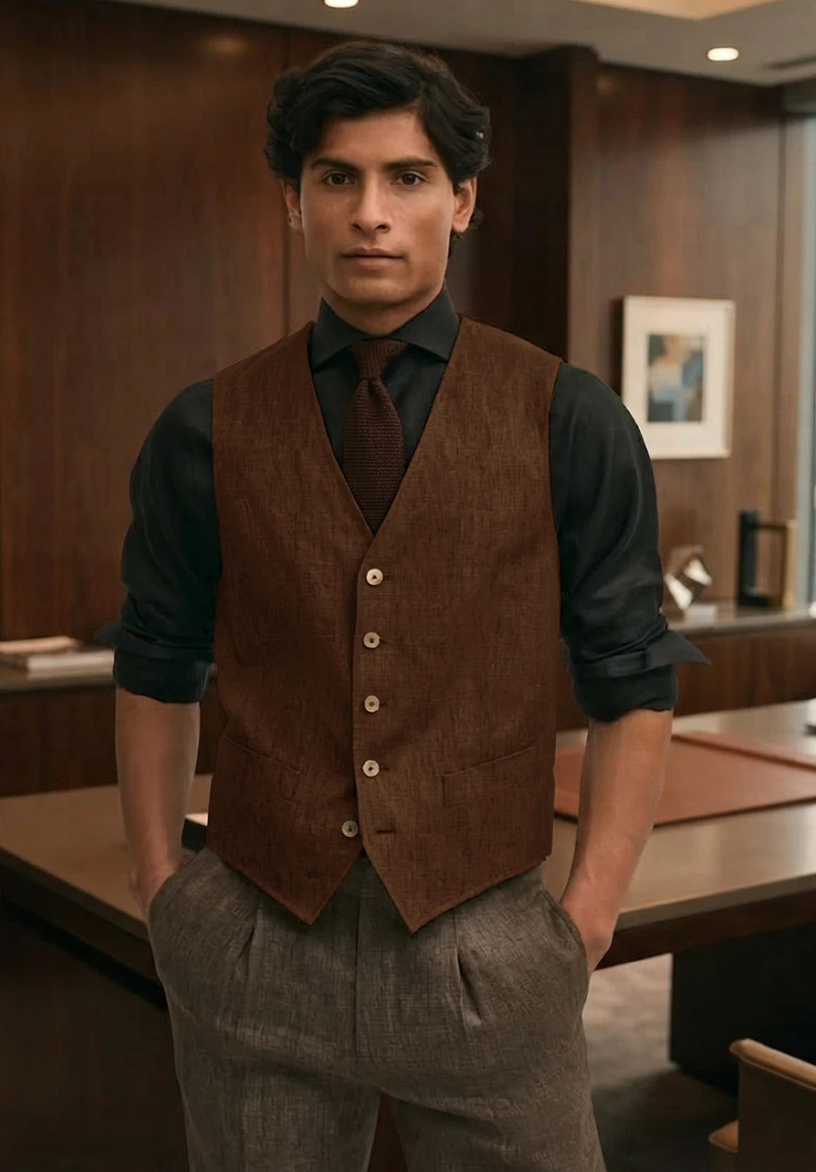 Men's brown vest