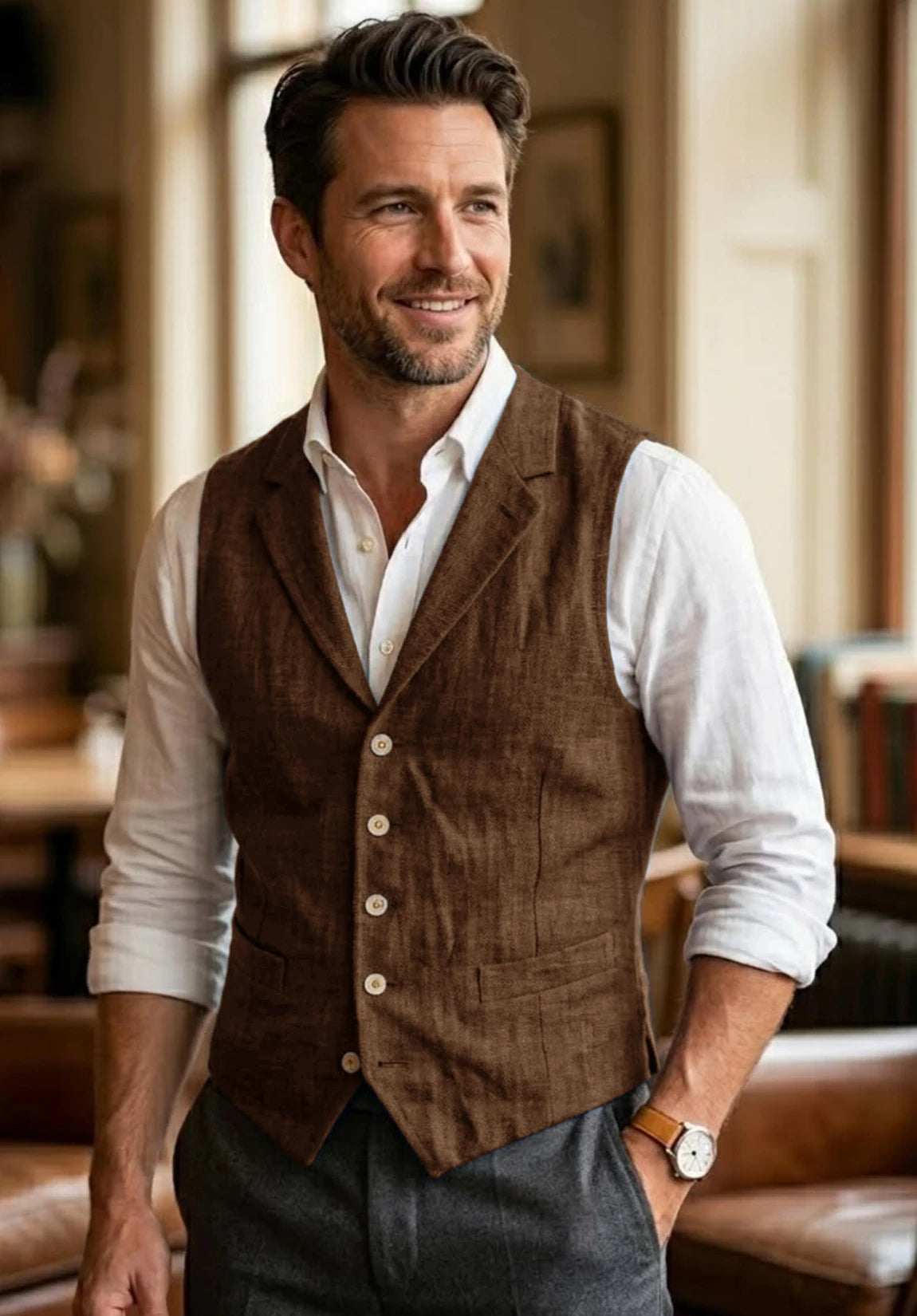 Men's brown vest