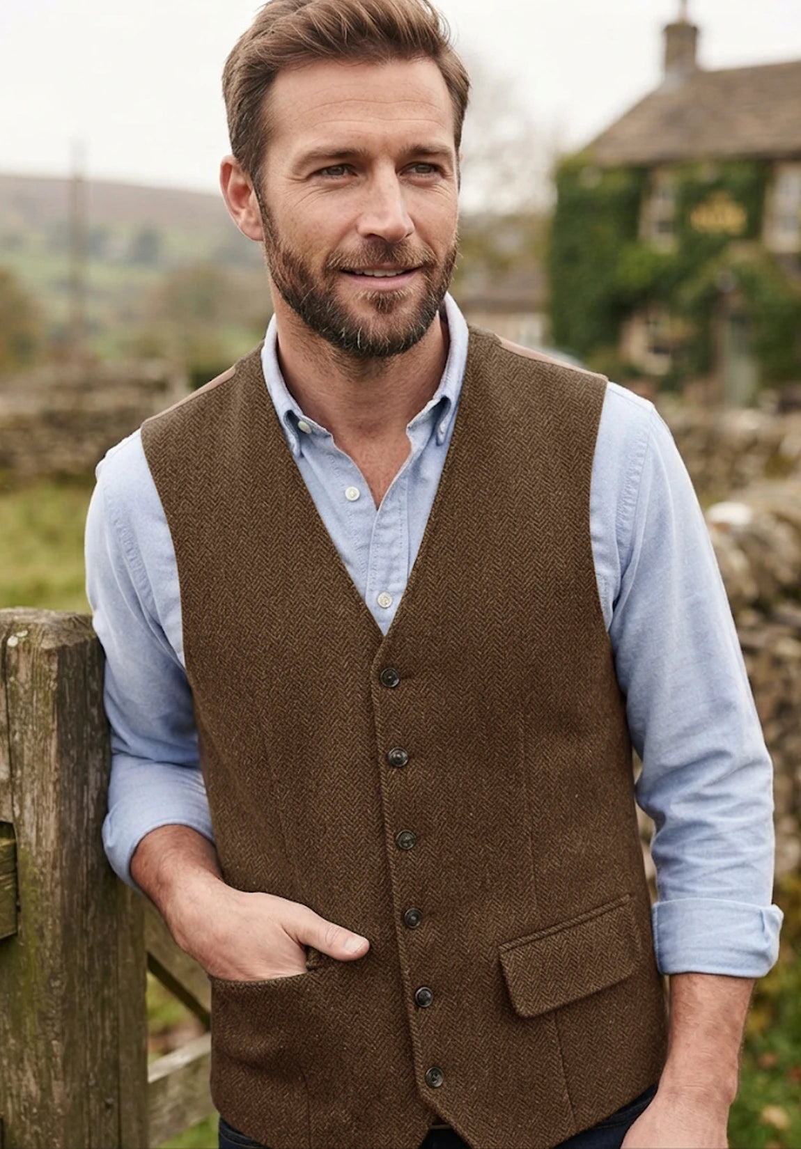 Men's brown vest