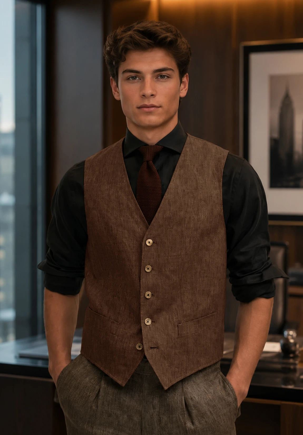 Men's brown vest