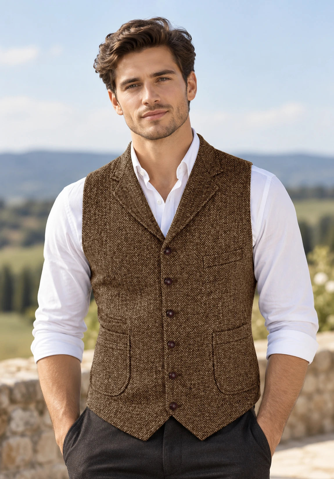 Men's brown vest