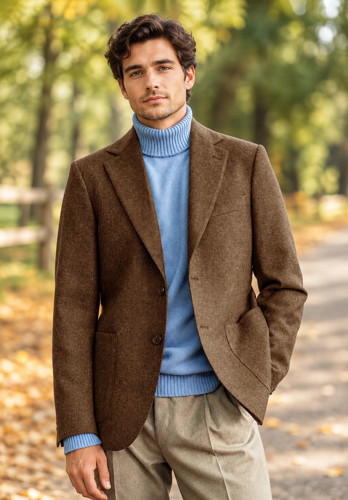 Men's brown herringbone jacket