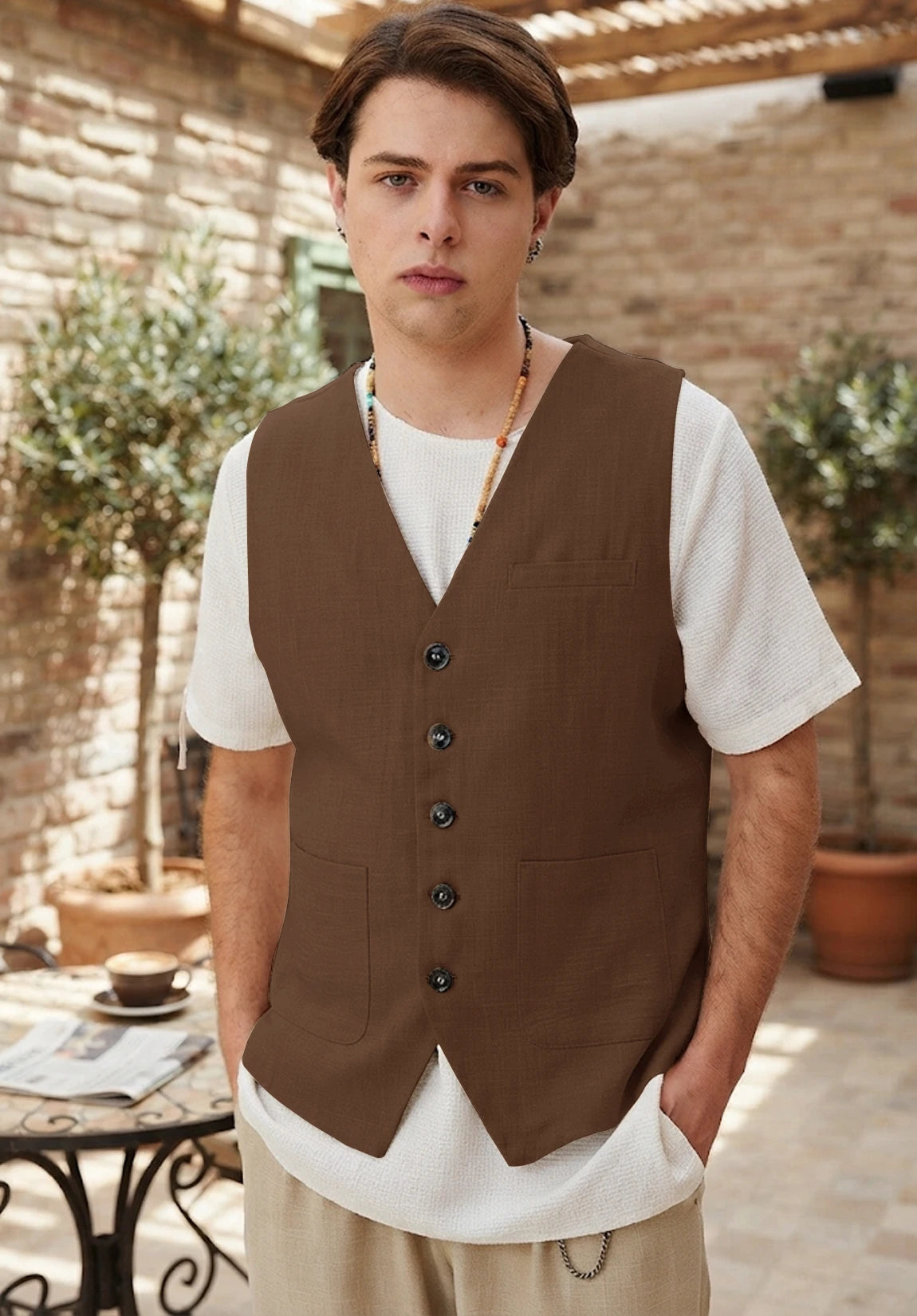 Men's brown vest