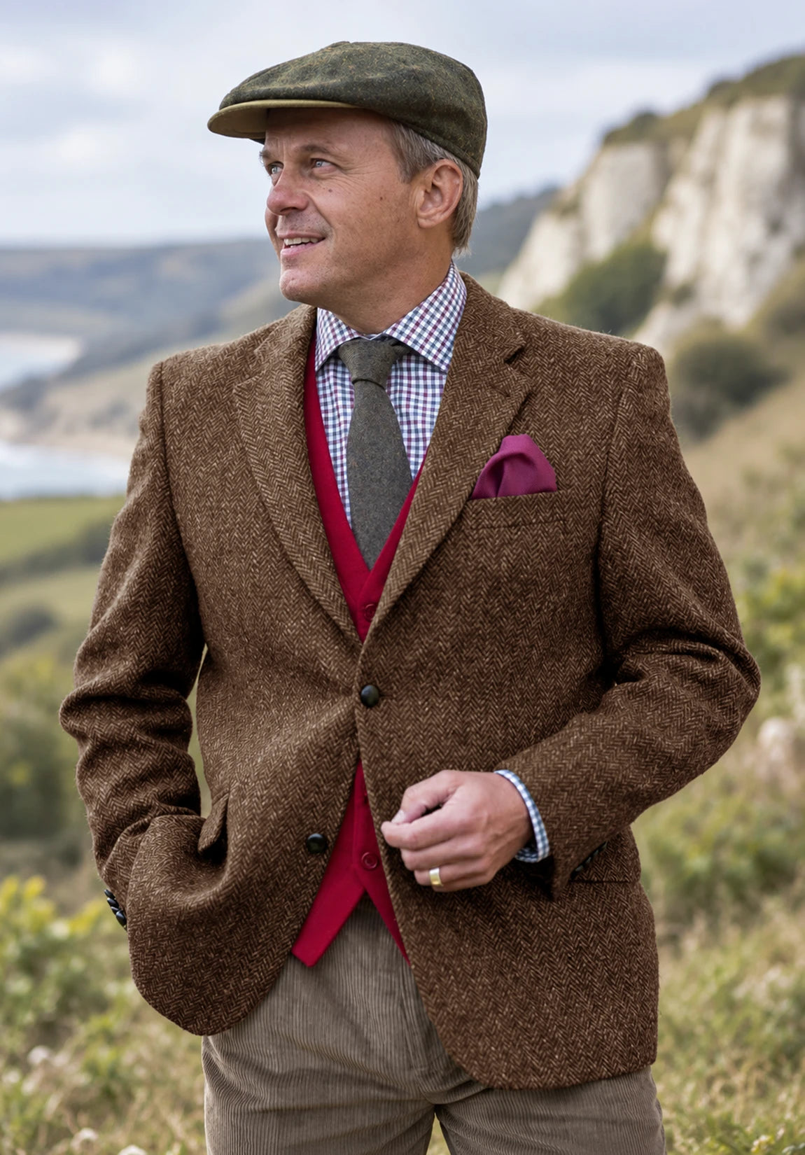 Men's brown herringbone jacket