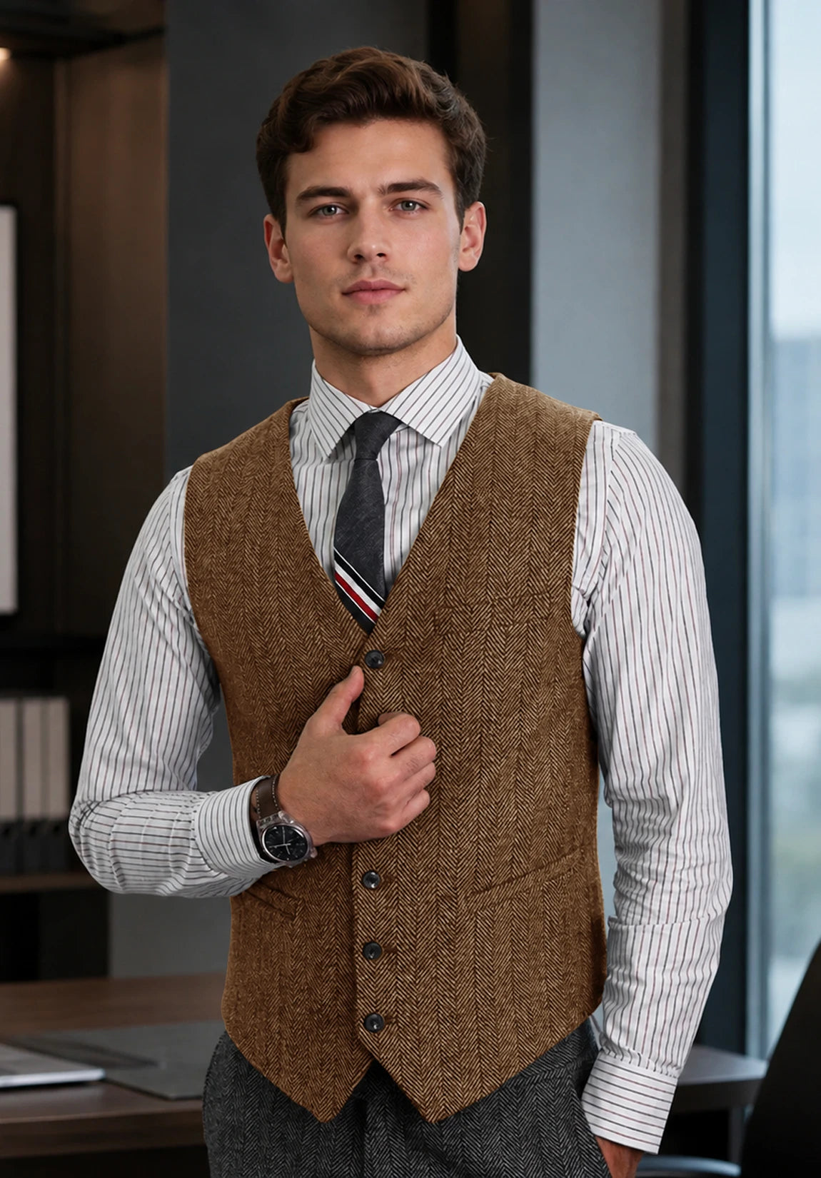 Men's brown vest