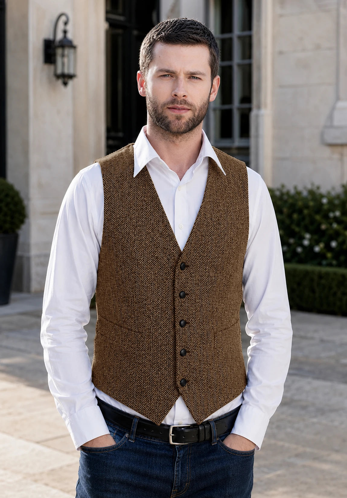 Men's brown vest