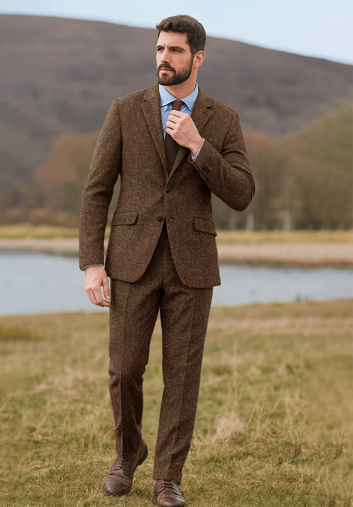 Men Brown Suit