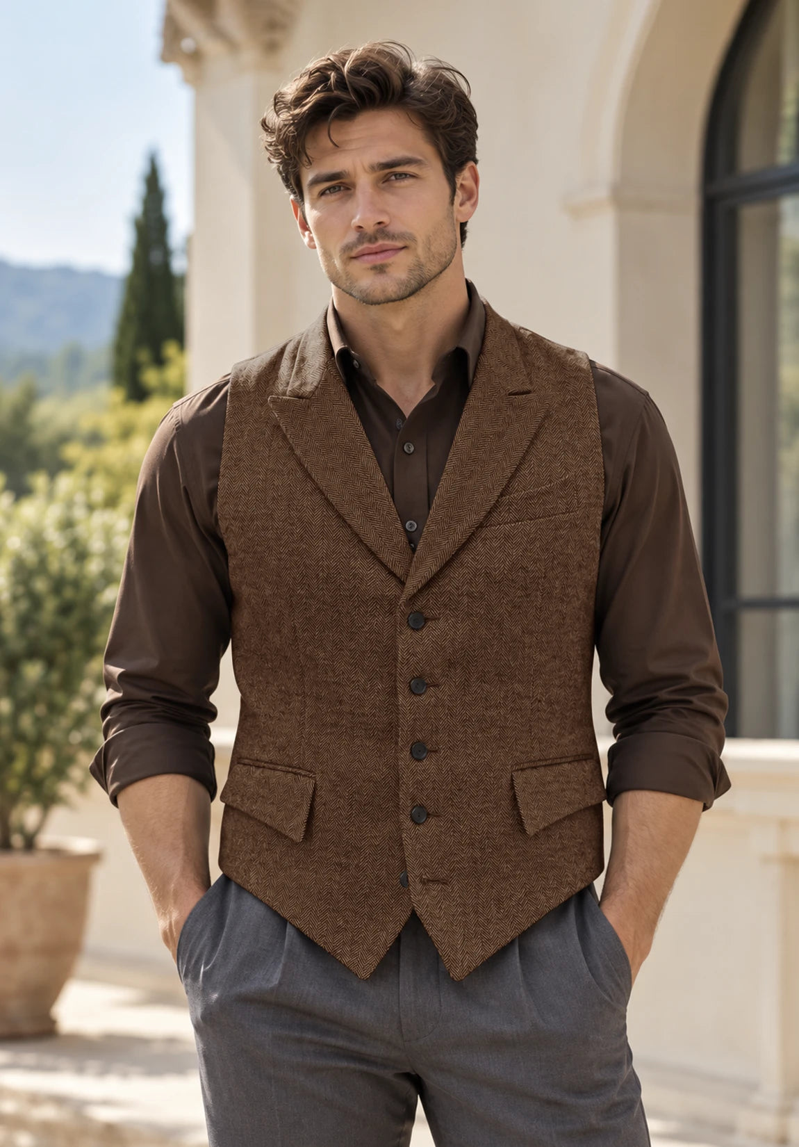 Men's brown vest