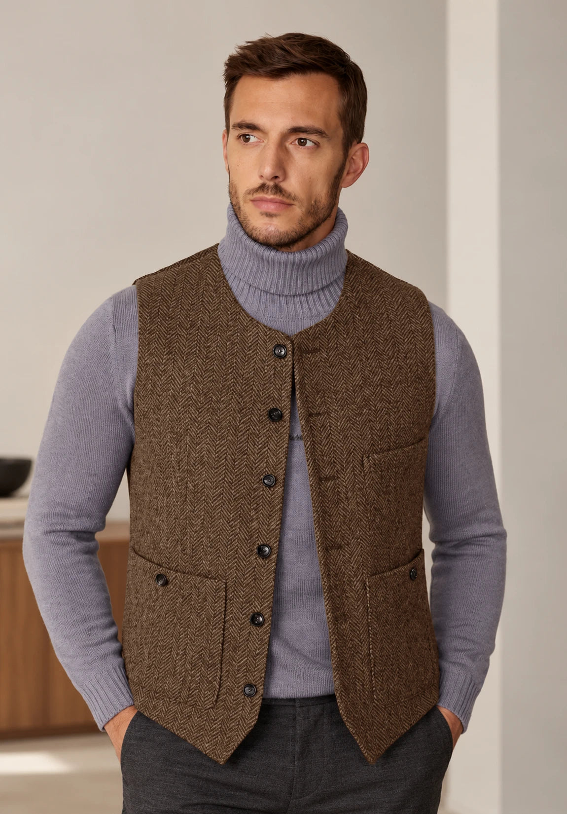 Men's brown vest