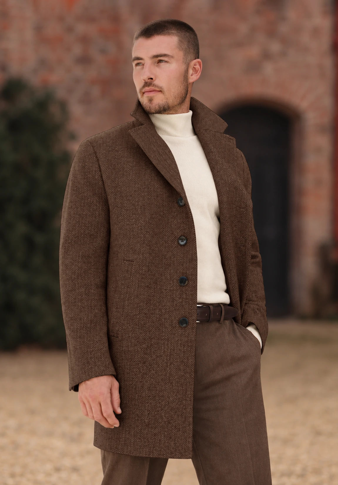 Men's brown herringbone jacket