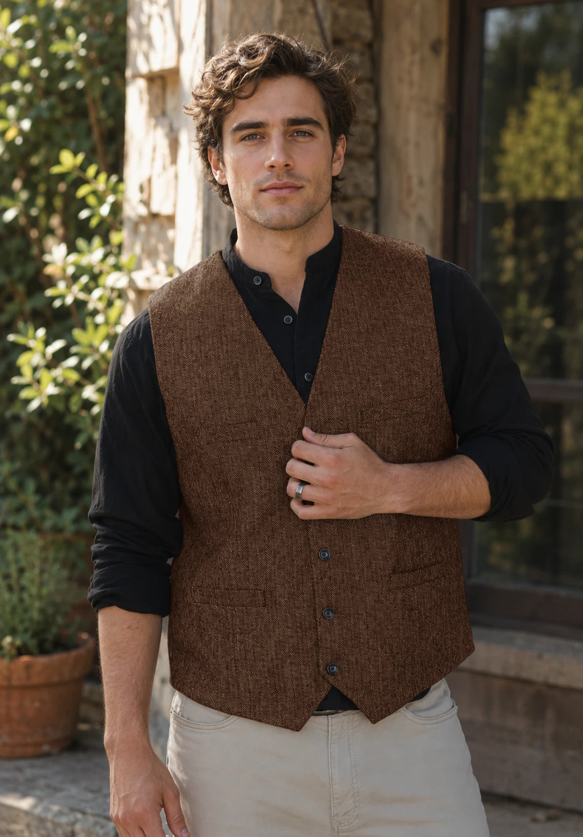 Men's brown vest